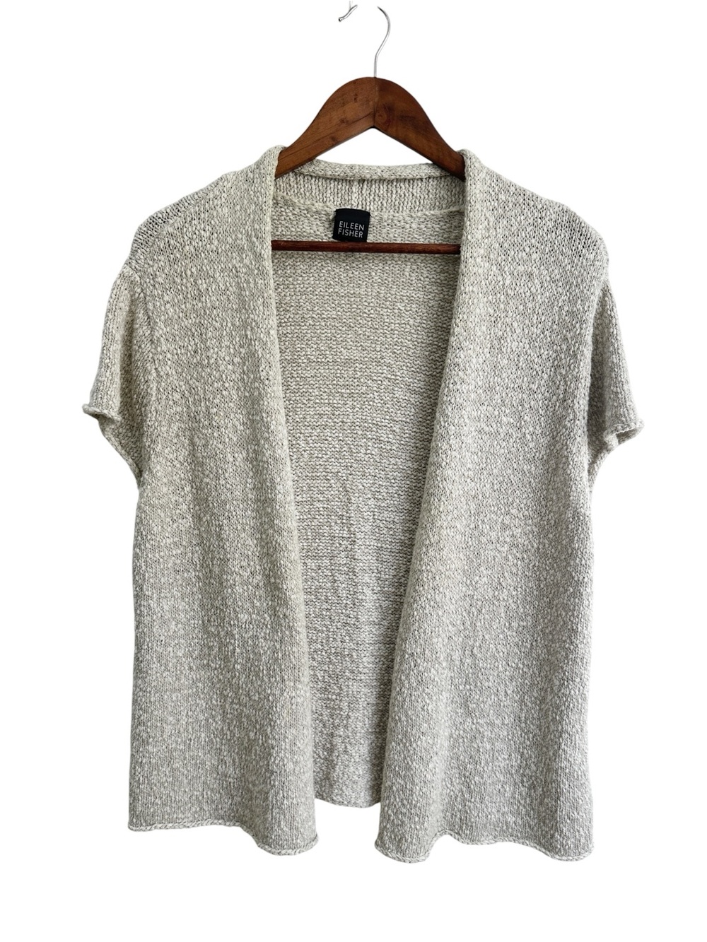 Eileen Fisher Knit Short Sleeve Open Front Cardigan Size Extra Large